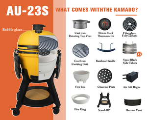 Parrilla Kamado de Cerámica, <span class=keywords><strong>Ahumador</strong></span> de Carbón, Serie S, Parrilla Moderna Portátil con Ruedas, 13-27 Pulgadas, Cocina <span class=keywords><strong>para</strong></span> Exteriores - Product Image 3