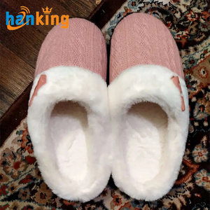 Ehanking Pantoufles d'intérieur confortables doublées peluche de couleur unie pour <span class=keywords><strong>femme</strong></span>, pantoufles décontractées d'hiver à enfiler en <span class=keywords><strong>fausse</strong></span> <span class=keywords><strong>fourrure</strong></span> - Product Image 6