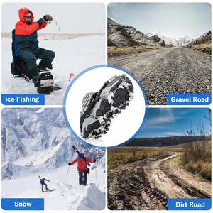 Crampons de neige en acier inoxydable pour chaussures de randonnée et d'alpinisme, chaînes antidérapantes pour la neige et la randonnée - Product Image 4