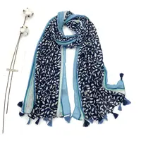 Écharpe longue en coton et lin pour femme, petit foulard littéraire frais, en gaze de coton et lin, châle de protection solaire en feuille de raisin