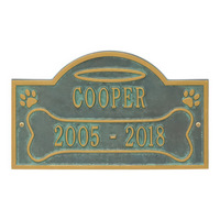 Plaque commémorative personnalisée en bronze moulé pour animaux de compagnie – Nom, texte et photo gravés – Marqueur commémoratif pour chien et chat – Utilisation extérieure