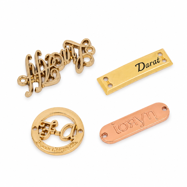 For Design Designs Siver Gold Custom Plated Customized Designer Handbag Decorative Clothing Garment Accessories Metal Logo Label