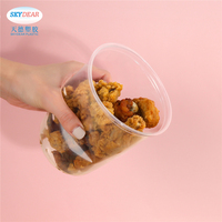 Deli — conteneur jetable 32oz, contenant en plastique transparent pour mur unique, sans bouclage