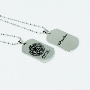 Kim loại vật nuôi Mặt dây chuyền vòng cổ Dog Tag với logo <span class=keywords><strong>Pet</strong></span> namecard Laser khắc nhà sản xuất tùy chỉnh <span class=keywords><strong>2025</strong></span> New Deluxe thẻ thanh lịch - Product Image 1