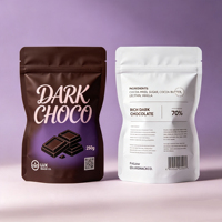Op maat gedrukte snackverpakkingen, voedselveilige stand-up pouches met ziplock, glanzende afwerking voor snoep, chocolade en chips.