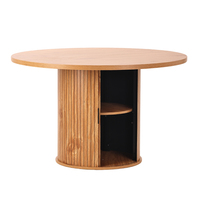 Kostenlose Probe Chinesischer Luxuriöser MDF 4-Sitzer Kleiner Raum Restaurant Top-Raum Möbel Kreisförmiges Design Runder Esstisch