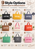 Sac fourre-tout en toile robuste, grand format, multicolore, à fond large, durable, réutilisable, pour la vente en gros