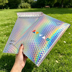 Iridescent Poly Bubble Mailer Envelope Padded Mailing Bag with Logo Design for Shipping - Product Image 1