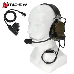 TS TAC-SKY Tactical Headset COMTAC II Electronic Shooting Noise Cancelling C2 Headset &U94 PTT for Shooting Hearing Protection