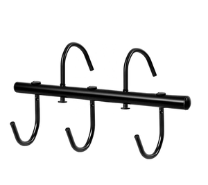 Porte-équipement noir Horshi avec 5 crochets pivotants, crochets portables pour bridons, supports pour équipement équestre - Product Image 1