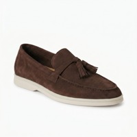 Mocassins pour femmes en cuir de vache véritable de marque premium, avec pompon raffiné, chaussures décontractées basses pour la conduite