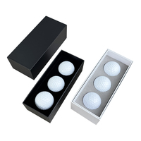 Juego de 3 Pelotas de Golf Personalizadas Blancas y Negras en Caja de Regalo, Pelota de Golf de 2 Piezas de Goma Sintética con Empaque Premium