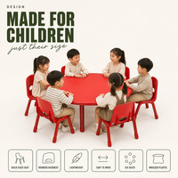 Chaise et table pour enfants en plastique moulé, vente en gros directe d'usine, faciles à nettoyer, pour restaurant et aire de jeux pour enfants