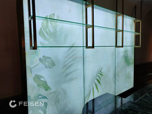 Feisen rotin bambou couleur feuille acrylique tissé maille <span class=keywords><strong>fil</strong></span> résine conseil PETG verre organique hôtel écran meubles armoire porte - Product Image 3