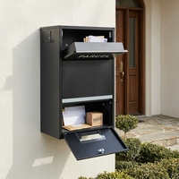 Boîte aux lettres extérieure en acier galvanisé, verrouillable, pour courrier, journaux et colis