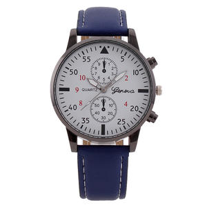 Montre pour homme décontractée, bracelet en cuir, mouvement à quartz, montre pour homme haut de gamme - Product Image 1