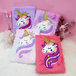Quaderno Peluche Unicorno <span class=keywords><strong>per</strong></span> Bambini e <span class=keywords><strong>Adulti</strong></span>, Diario Segreto Foderato con Design Colorato e Carino, Agenda Giornaliera Unicorno - Product Image 1
