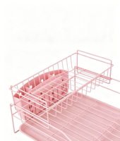 Étagère de rangement de cuisine moderne en fer, double couche, pour vaisselle et bols, étanche, réglable, durable, portable, de type sur pied