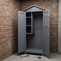 Armoire de rangement extérieure moderne en acier thermolaqué, étanche et résistante au soleil, avec porte à persiennes, pour équipement de pêche, outils de jardin et patio – Vente en gros
