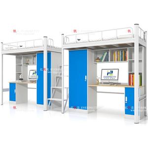 Nội thất ký túc xá đặt giường tầng bằng thép với tủ quần áo và bàn tùy chỉnh màu sắc nguyên liệu loại Xuất xứ - Product Image 6