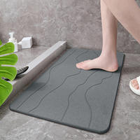Tapis de bain en pierre de diatomée antidérapant, design personnalisé à motif ondulé, luxe FIGOO