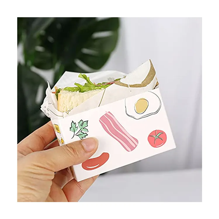 Embalagem de papel personalizada cachorro quente bandeja recipiente de comida coreano milho