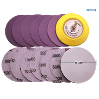 Meistverkauftes 122-teiliges 3-Zoll Lila Schleifpapier-Set Nass- und Trockenschleifscheiben Abrasives Schleifpapier-Kit für Holz- und Metallpolitur