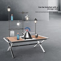 Table de camping pliable portable, légère, en aluminium, compatible IGT, pour la cuisine et le thé en plein air