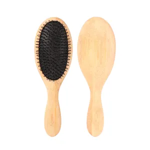 Wholesale Custom Logo Bamboo Wooden Handle Loop Brush Hair Extensions Loop Hole Brush