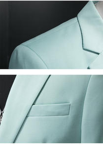 سترة مزدوجة الشقوق/جاكيت بزر واحد بفرقتين جاكيت كبير غير رسمي للرجال بلون واحد 2 فتحة بدلة علوية - Product Image 4