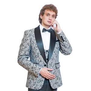 BMT05-3 Mens <b>Blazers</b> Party Jacquard Flower Slim Fit Casual Men Suit Sport Coat One <b>Button</b> Travel <b>Blazer</b> Lightweight Suit Jacket - Product Image 1