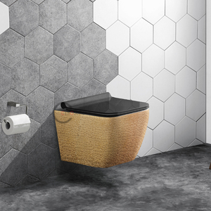 Gold Color Rimless Wall Hung Wc Toilet Porcelain Sanitary Ware Washdown Flushing Wall Hung Toilet - Product Image 3