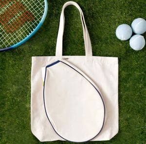 Bolsa de lona de algodón para tenis, deportes, viajes, con asa de hombro, tipo tote, para palas de pickleball - Product Image 4