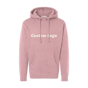 Men's Hooded Fleece Sweatshirt Solid Color Pocket Casual Regular Fit Autumn Knitted <b>Hoodie</b> <b>Pink</b> We support OEM ODM private label - Product Image 1