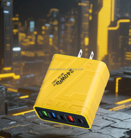 Chargeur rapide multi-ports de style Mecha 240W avec 3 USB + 2 PD, adaptateur secteur 5V2A