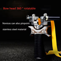 Slingshot de chasse en acier inoxydable robuste et compétitif, avec bande élastique plate rotative à 360 degrés pour l'extérieur