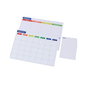 Calendario planificador semanal mensual personalizado al por mayor, tablero de mensajes, pizarra blanca magnética para refrigerador hecha de material PET - Product Image 1