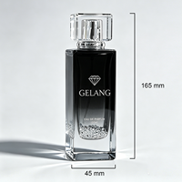 Flacon de parfum carré transparent en cristal de 100 ml avec logo personnalisé, bouchon argenté, atomiseur de parfum unisexe pour homme, flacon de parfum vide