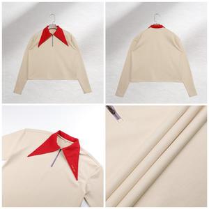 Camicie Premium in Maglia Ecologica Ricamate Unisex con <span class=keywords><strong>Colletto</strong></span> a Contrasto, Vestibilità Ampia e Maniche Lunghe - Product Image 4