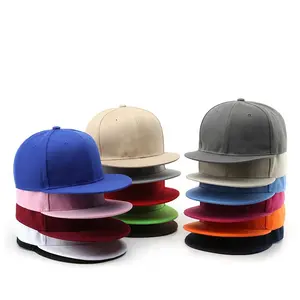 New Trend Custom Logo 6 Panel Adult Acrylic Flat Brim Snapback Hats Blank Outdoor Street Sports Hip Hop Cap