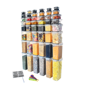 48 Pcs Set BPA-Free Plastic Airtight Cereal Grain Dry Food Storage Containers Boxes For Kitchen Pantry Organizer