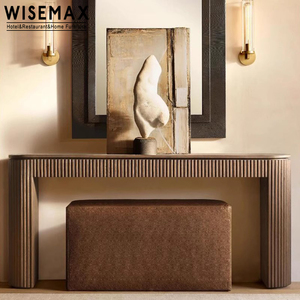 WISEMAX mobili in stile minimalista massello legno di quercia trucco vanità Console toletta e unità TV per soggiorno camera da letto - Product Image 2
