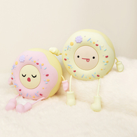 Nouvelle lampe à applaudissements LED en forme de beignet mignonne pour les filles et les enfants, cadeau de fête, lumière de nuit ronde en silicone souple rechargeable moderne