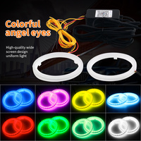 Anneaux lumineux LED RGB multicolores Angel Eyes, clignotants dynamiques à défilement séquentiel, feux de positionnement pour phares