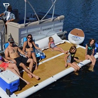 JTRDA 4m pliable Waterplay surf mer Table Portable Water Party Station Gonflable Floating Dock Plate-forme Gonflable
