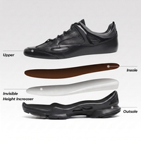 Vente en gros usine Baskets montantes pour hommes en cuir tendance, de haute qualité, décontractées et de course, rehaussantes de 7 cm