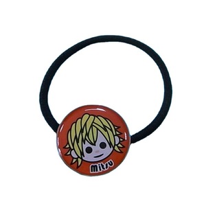 Koyuu – attache-cheveux ronde en alliage avec impression époxy pour filles, accessoire de coiffure à bande élastique noire, été 2021 - Product Image 5