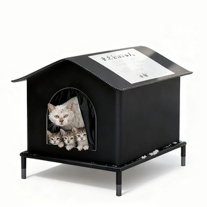 Maison pour chat imperméable et chaude pour l'hiver, abri pour chats errants en plein air, meubles pour animaux de compagnie durables pour toutes les saisons - Product Image 5