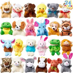 Personnalisé 8cm petits jouets en peluche porte-clés mignon doux peluche jouets lion lapin grenouille tigre ours en peluche porte-clés griffe machine jouets