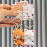 Vente en gros de porte-clés 3D en caoutchouc pvc aimants en plastique porte-clés pour couples porte-clés en caoutchouc kawaii